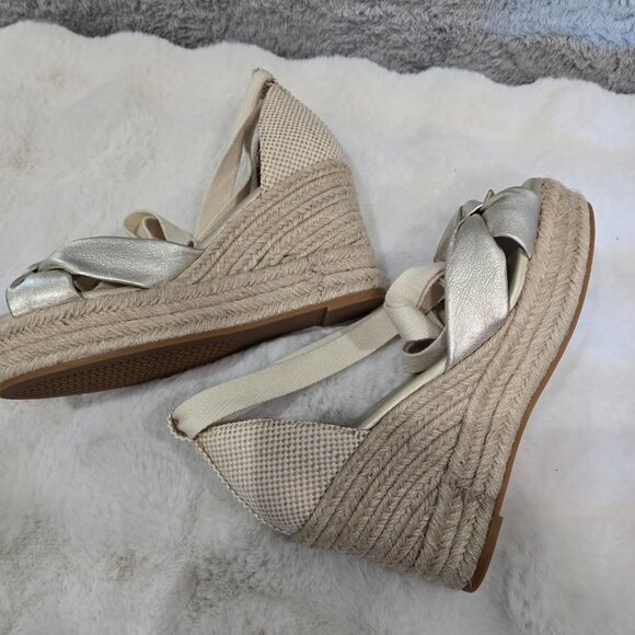 $170 Cole Haan Women’s Cloudfeel Hampton Espadrille Wedge Sandal Sizes NEW Gold - Picture 8 of 8